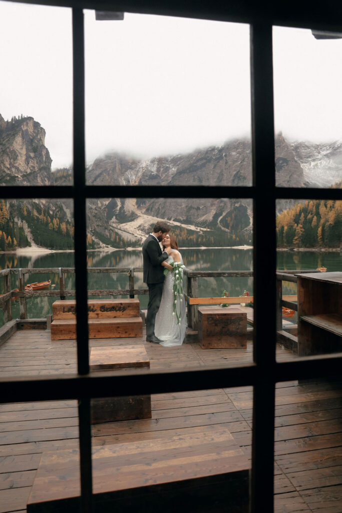 Lago di Braies elopement in the Dolomites