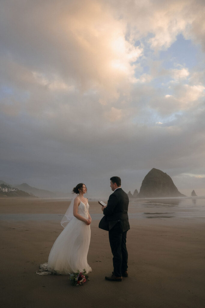 Oregon Coast elopement at Cannon Beach